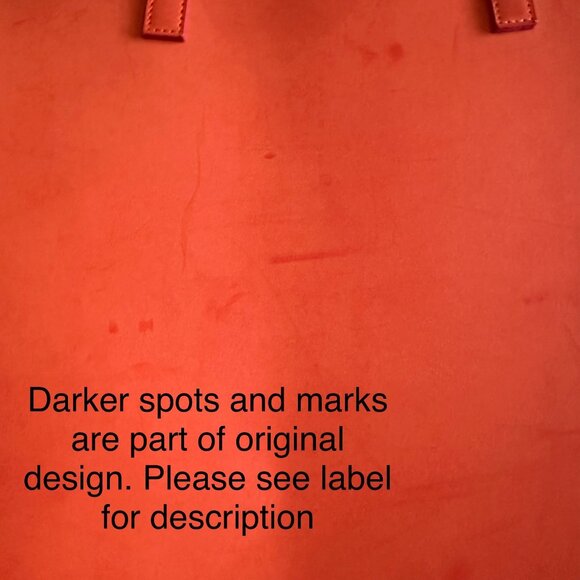 Buxton Women's Original Orange & Tan Simplicity Tote Leather Shoulder Hand Bag - Picture 8 of 15